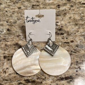 Twentyone Shell and Silver Earrings NWT